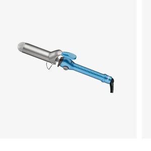 Sleek Blue and Silver Hair Curling Iron